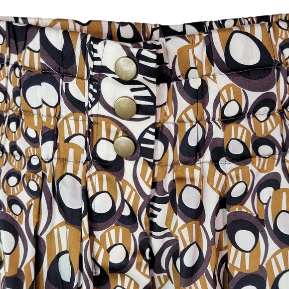 Anthropology Parameter Modern Graphic A Line Mid Length Skirt Snap Pockets NWT - Picture 4 of 14